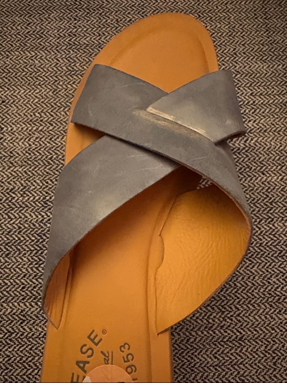 Kork-Ease Women's Blue Crisscross Leather Slide Sandals-size 7 - Picture 5 of 5